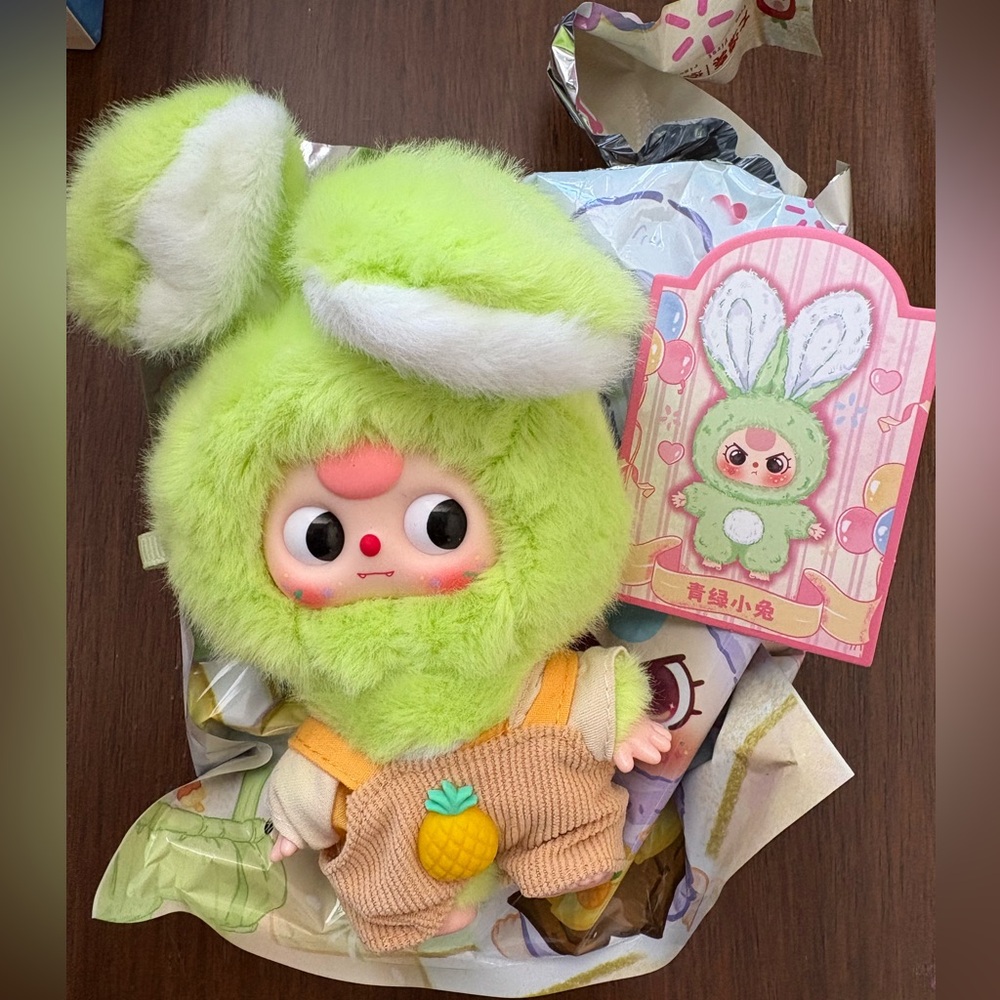 Baby Three Bunny Green With box Bag Charm Authentic Confirmed